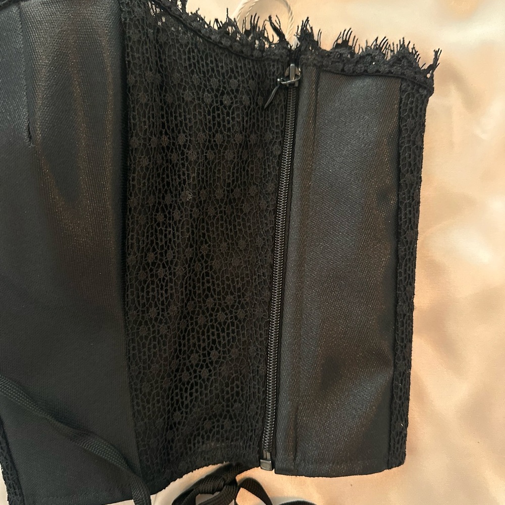 New La Perla Silk Black Lace Bustier Top - Picture 14 of 15